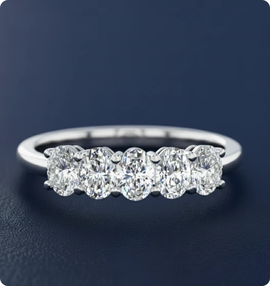 Classic Five-Stone Round Lab Diamond Band