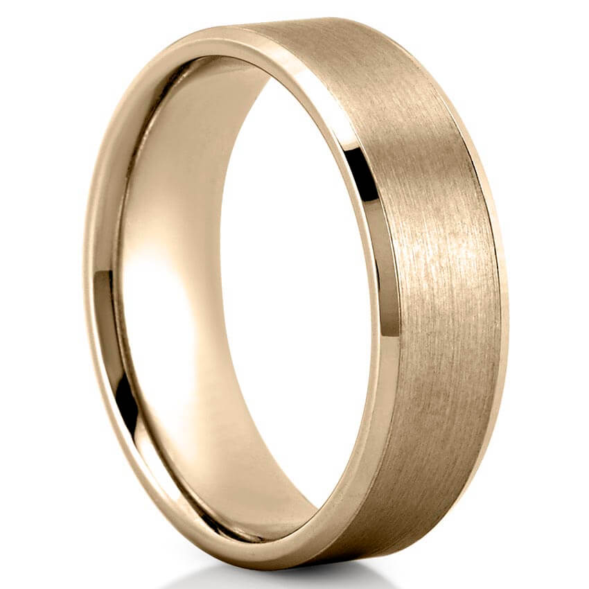 Bevel Beveled Edge Satin Finish Band