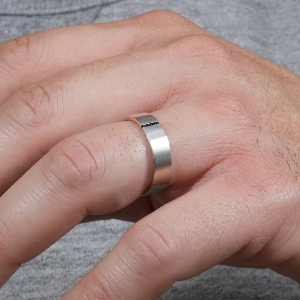 Jett Black Diamond Wedding Band