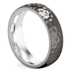 Ash Black Hammered Wedding Band