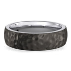 Ash Black Hammered Wedding Band