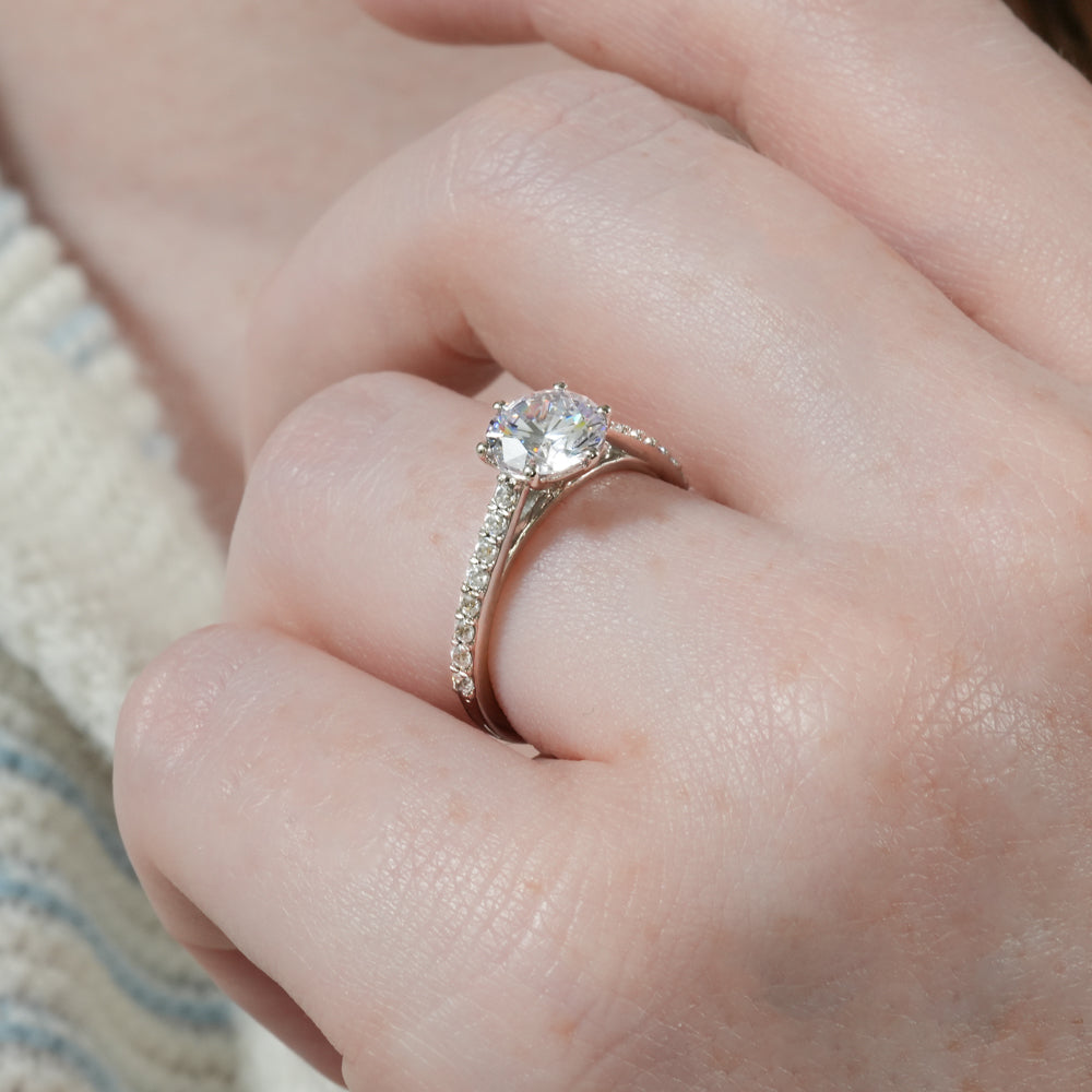 Jemma Cathedral Six Prong Engagement Ring