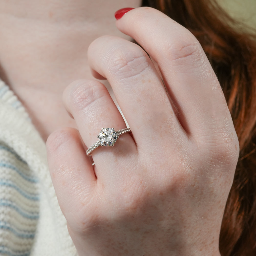 Jemma Cathedral Six Prong Engagement Ring