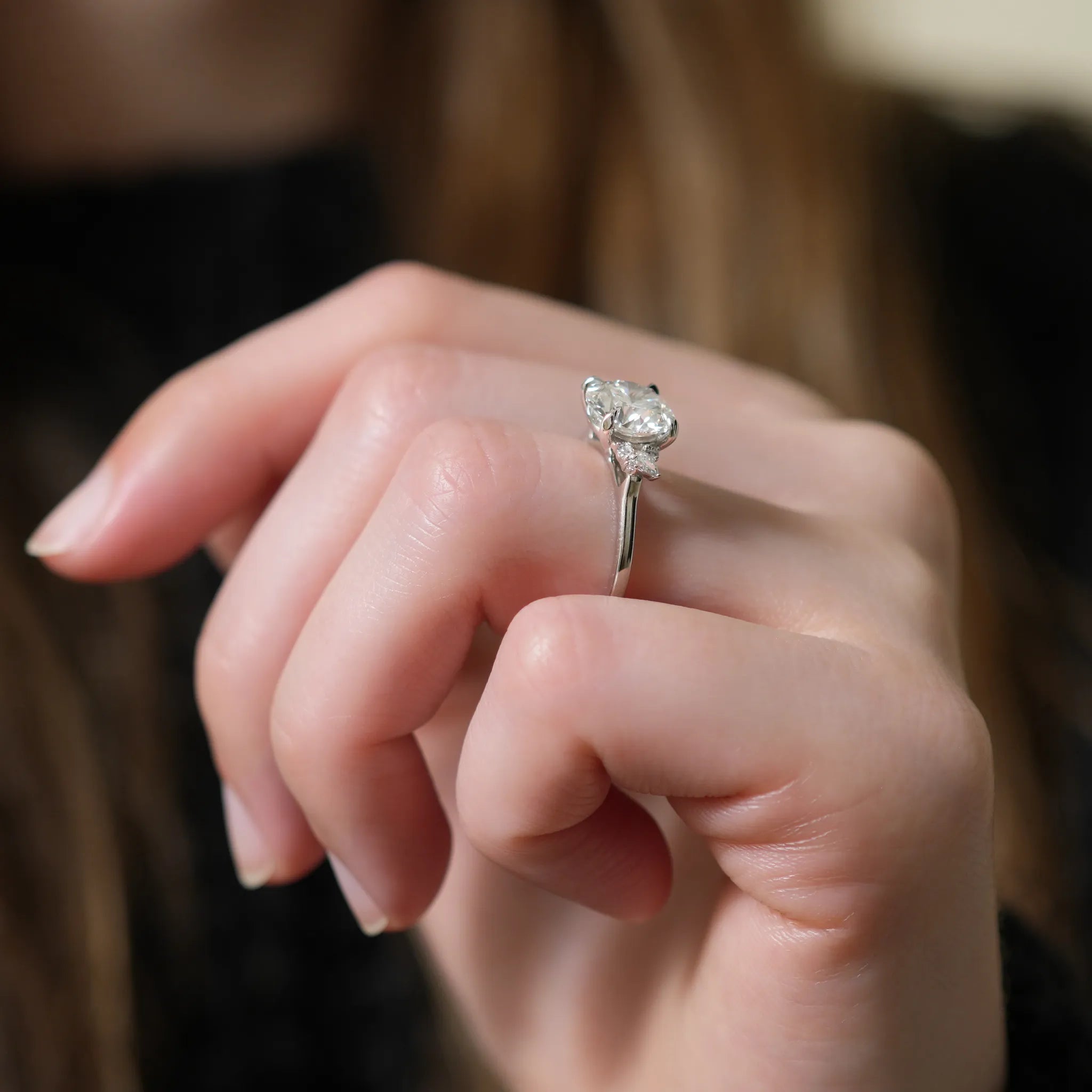 Beautiful Chaos Pear & Round Cluster Engagement Ring