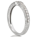Katherine Band Engraved Diamond Curved Wedding Band