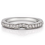 Katherine Band Engraved Diamond Curved Wedding Band