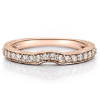 Katherine Band Engraved Diamond Curved Wedding Band