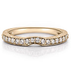Katherine Band Engraved Diamond Curved Wedding Band