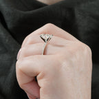 Diana Dainty Engagement Ring with Diamond Band