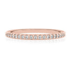 Diana Band Dainty Wedding Ring with Side Diamonds
