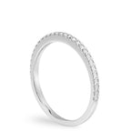 Diana Band Dainty Wedding Ring with Side Diamonds