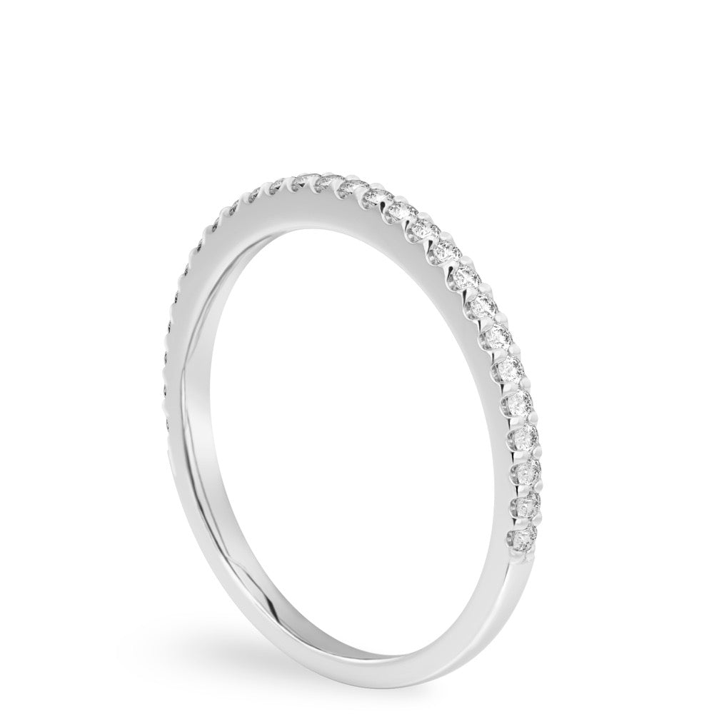 Diana Band Dainty Wedding Ring with Side Diamonds