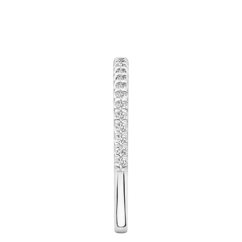 Diana Band Dainty Wedding Ring with Side Diamonds
