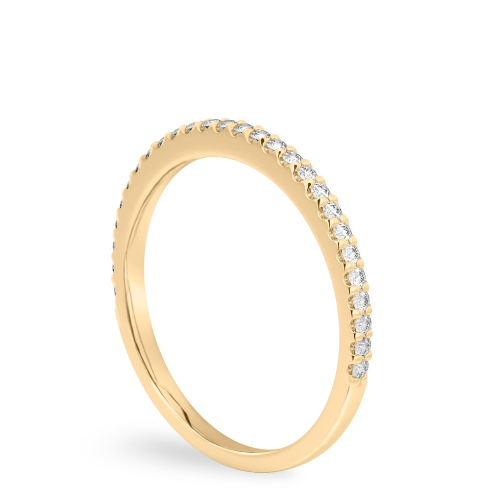 Diana Band Dainty Wedding Ring with Side Diamonds