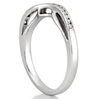 Lily Band Diamond Ribbon Wedding Band