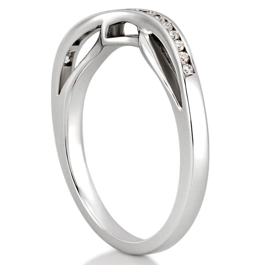 Lily Band Diamond Ribbon Wedding Band