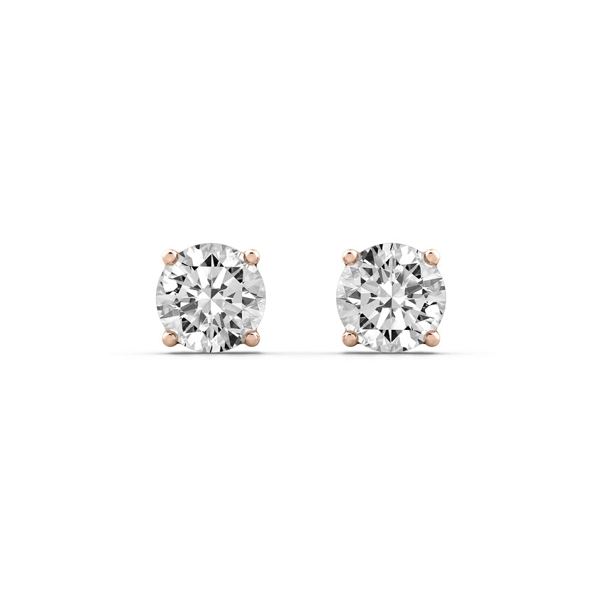 Ripple Earrings Round Diamond Solitaire Earrings