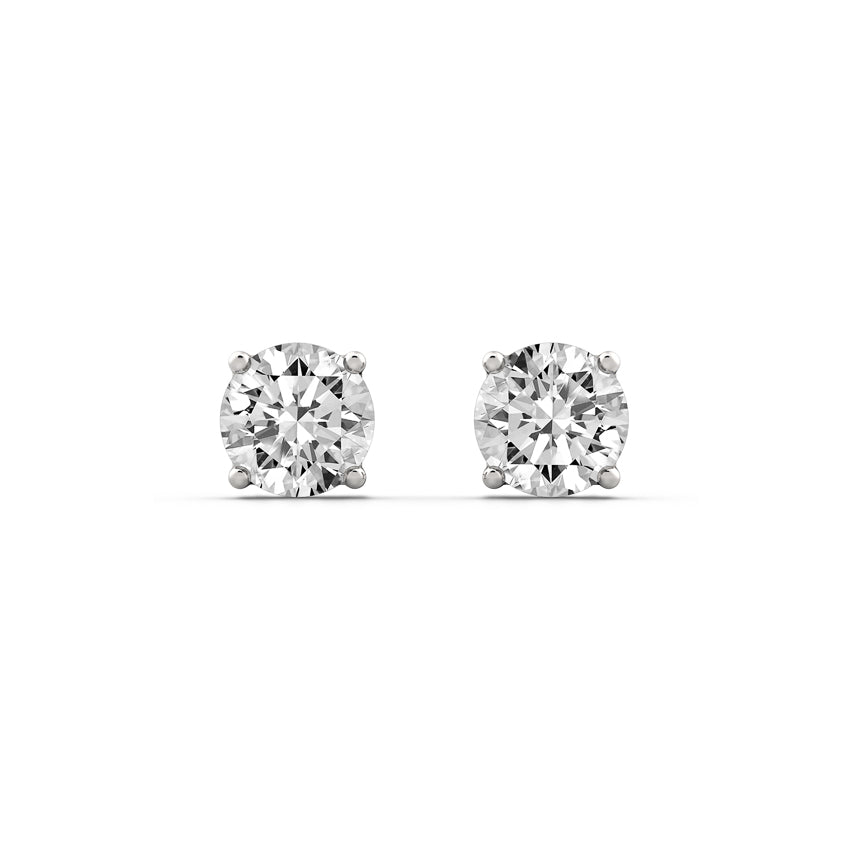 Ripple Earrings Round Diamond Solitaire Earrings