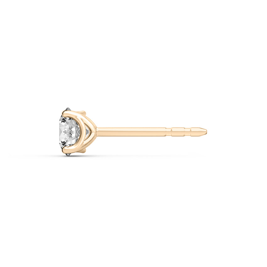 Ripple Earrings Round Diamond Solitaire Earrings