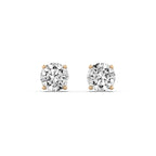 Ripple Earrings Round Diamond Solitaire Earrings