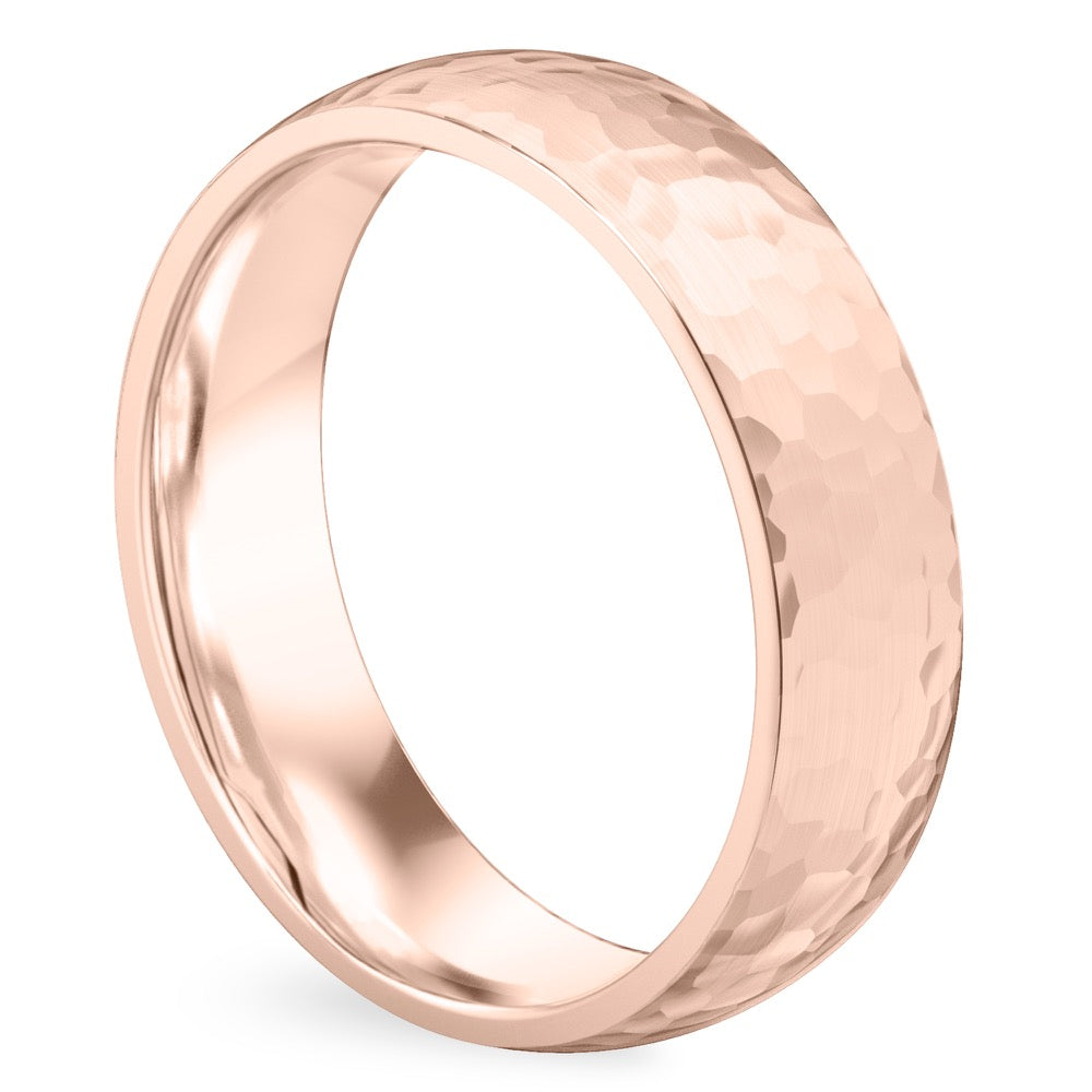 Maverick Hammered Domed Wedding Band