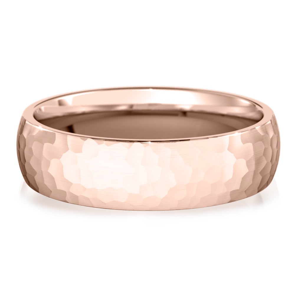 Maverick Hammered Domed Wedding Band