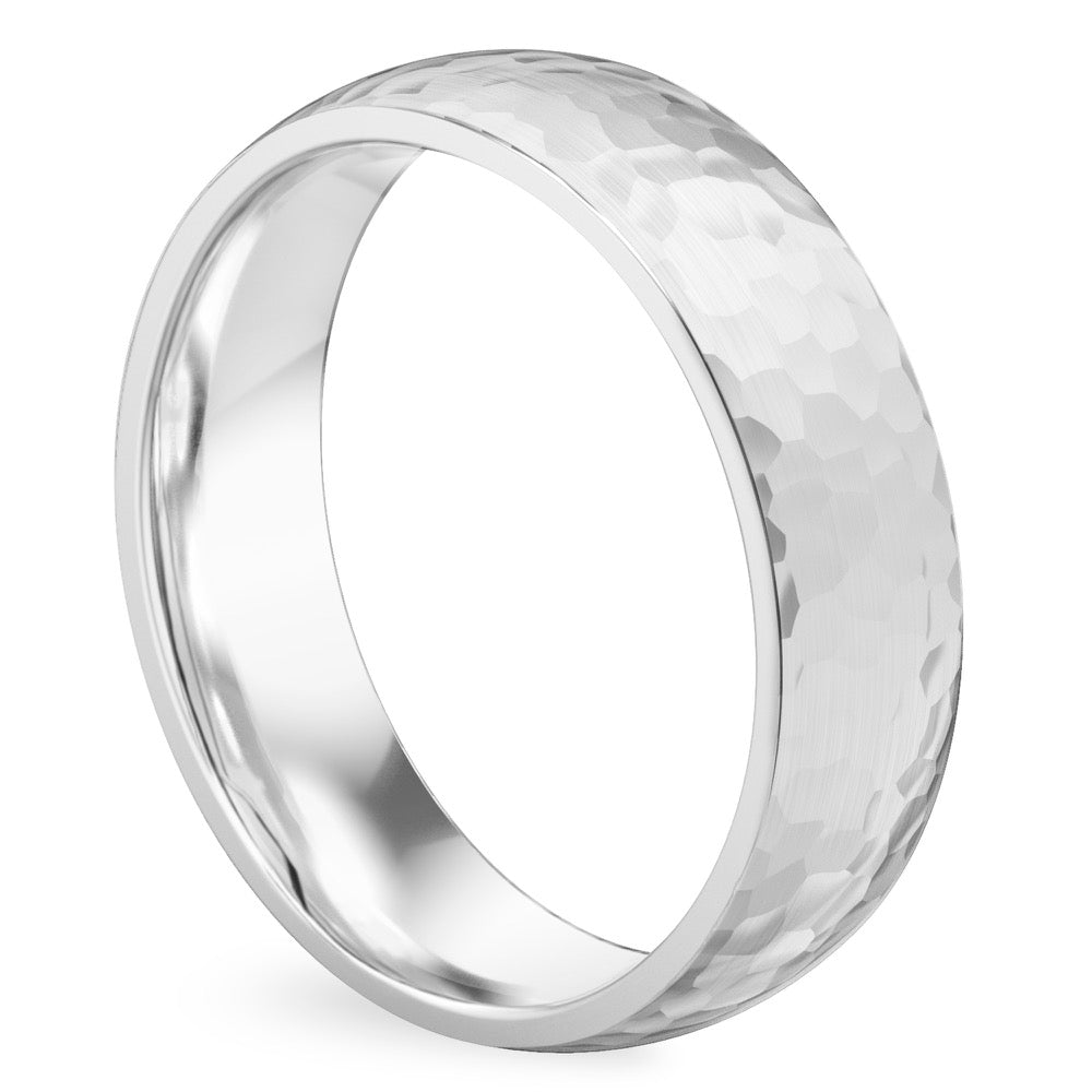 Maverick Hammered Domed Wedding Band