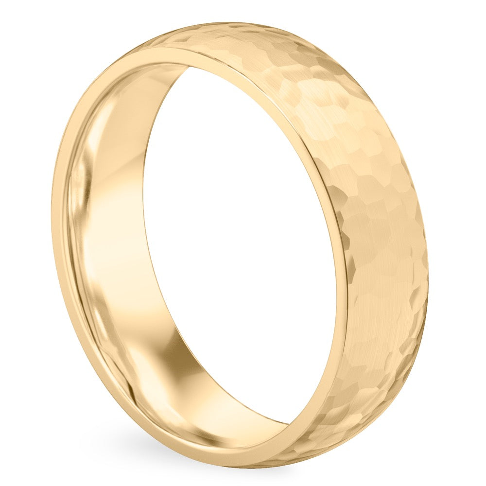 Maverick Hammered Domed Wedding Band