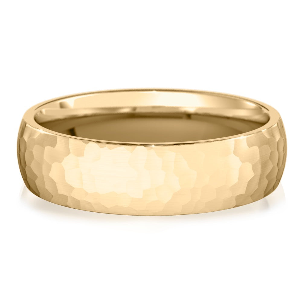 Maverick Hammered Domed Wedding Band
