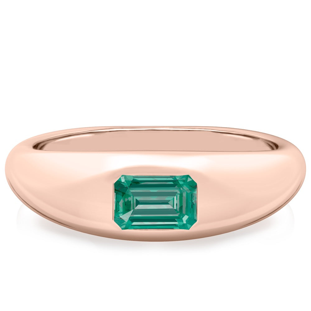 Green Sapphire Dome Ring