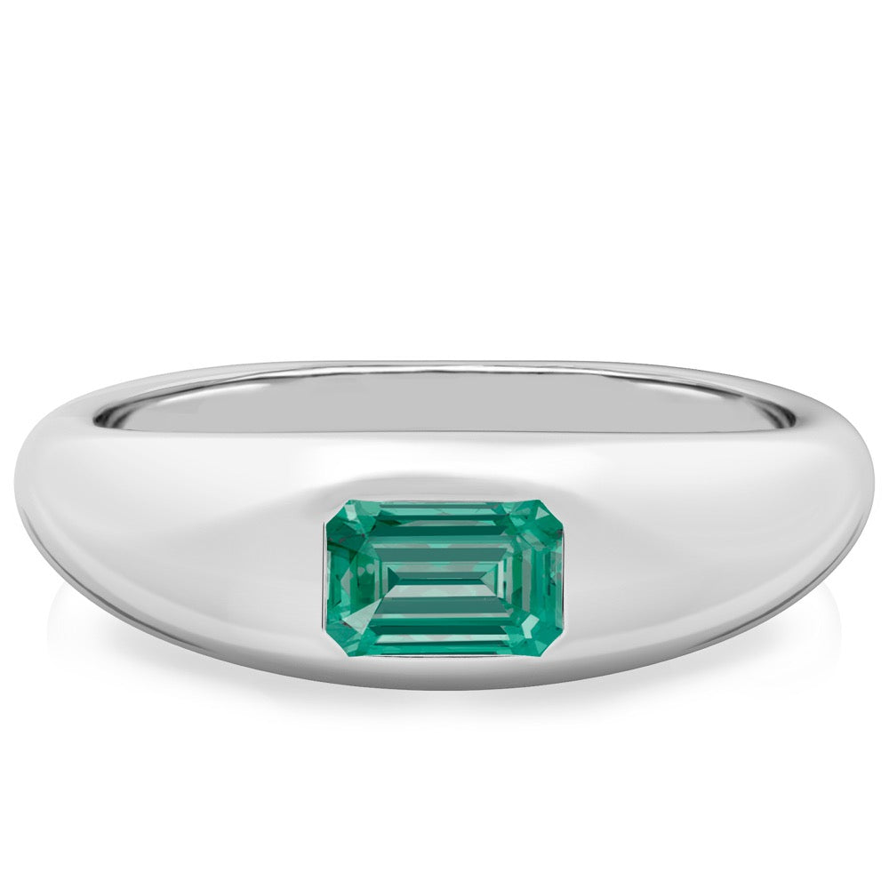 Green Sapphire Dome Ring