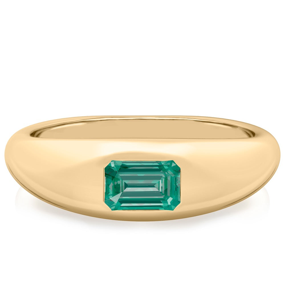 Green Sapphire Dome Ring