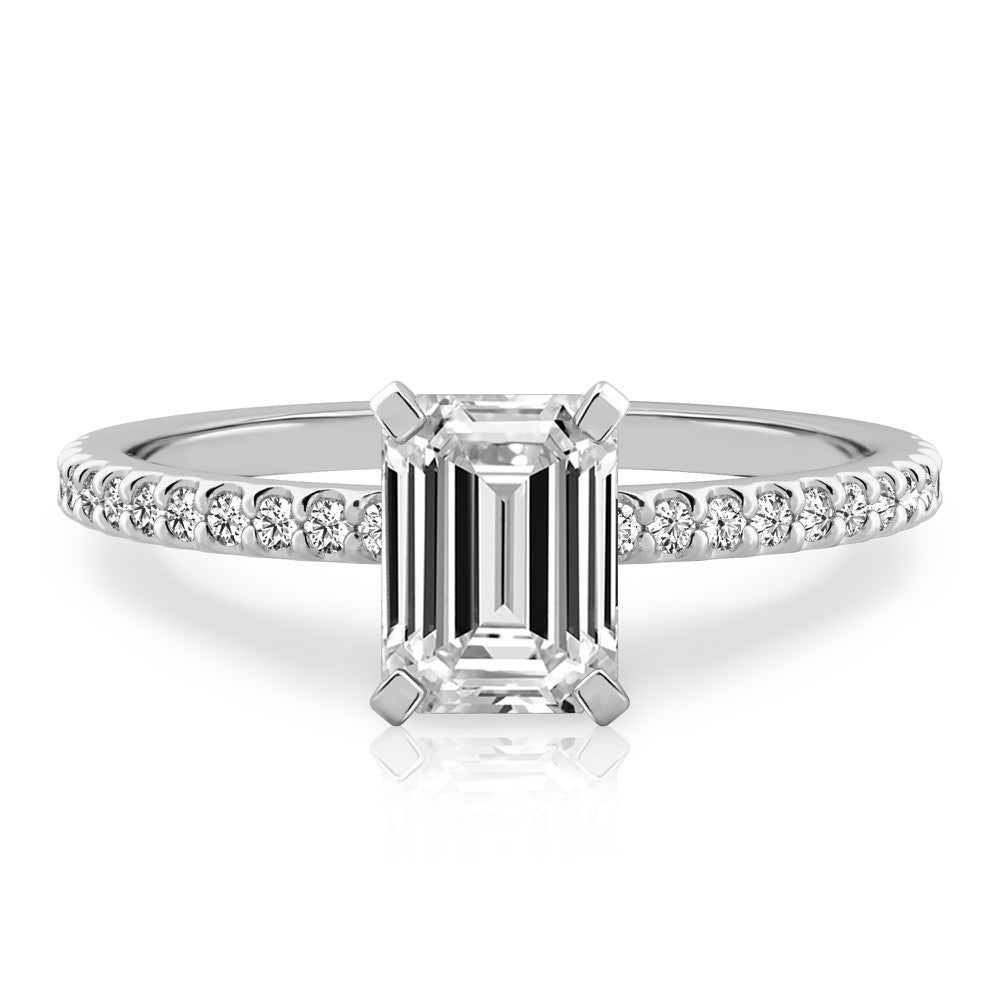 Diana Dainty Engagement Ring with Diamond Band