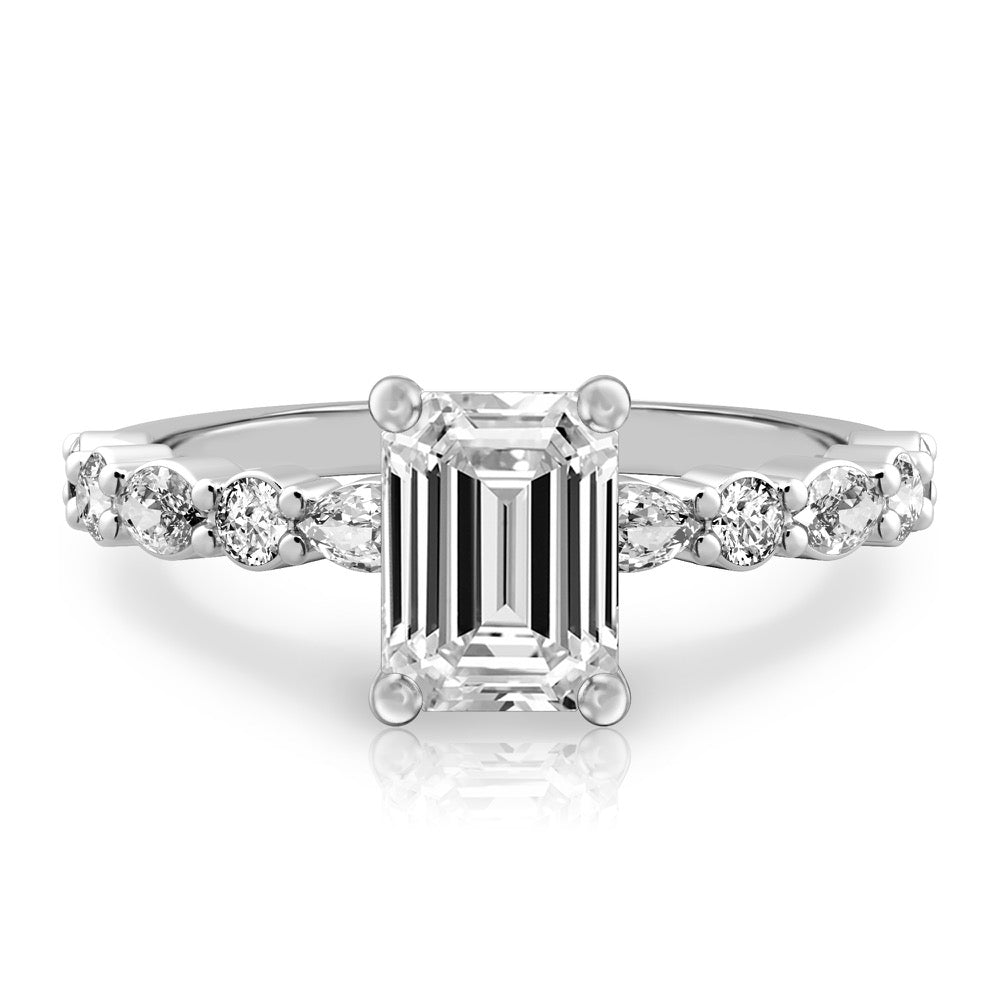 Clara Hidden Halo Marquise & Round Ring