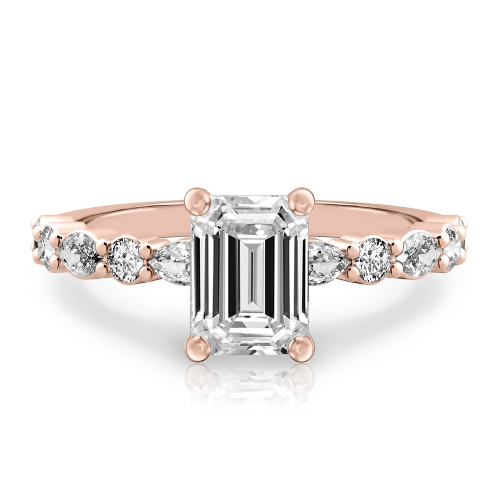 Clara Hidden Halo Marquise & Round Ring