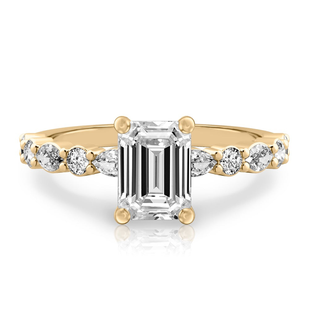 Clara Hidden Halo Marquise & Round Ring