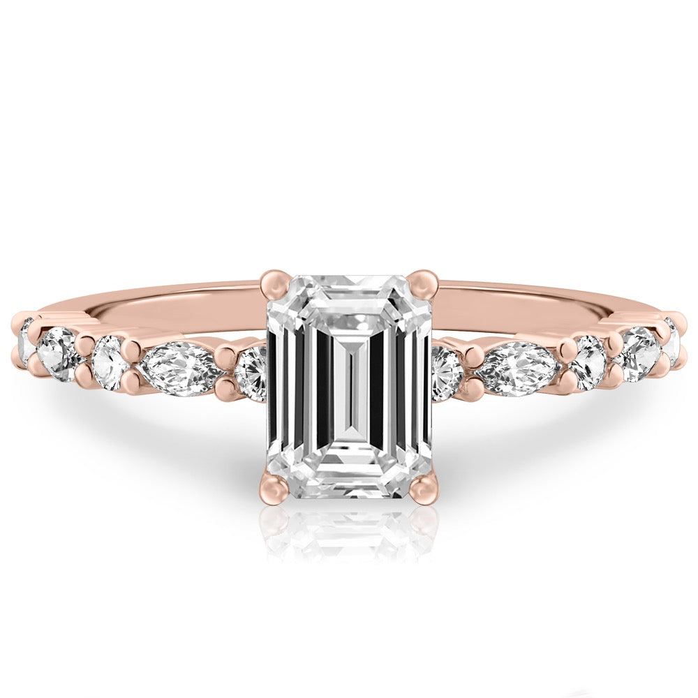 Lynn Marquise and Round Diamond Ring
