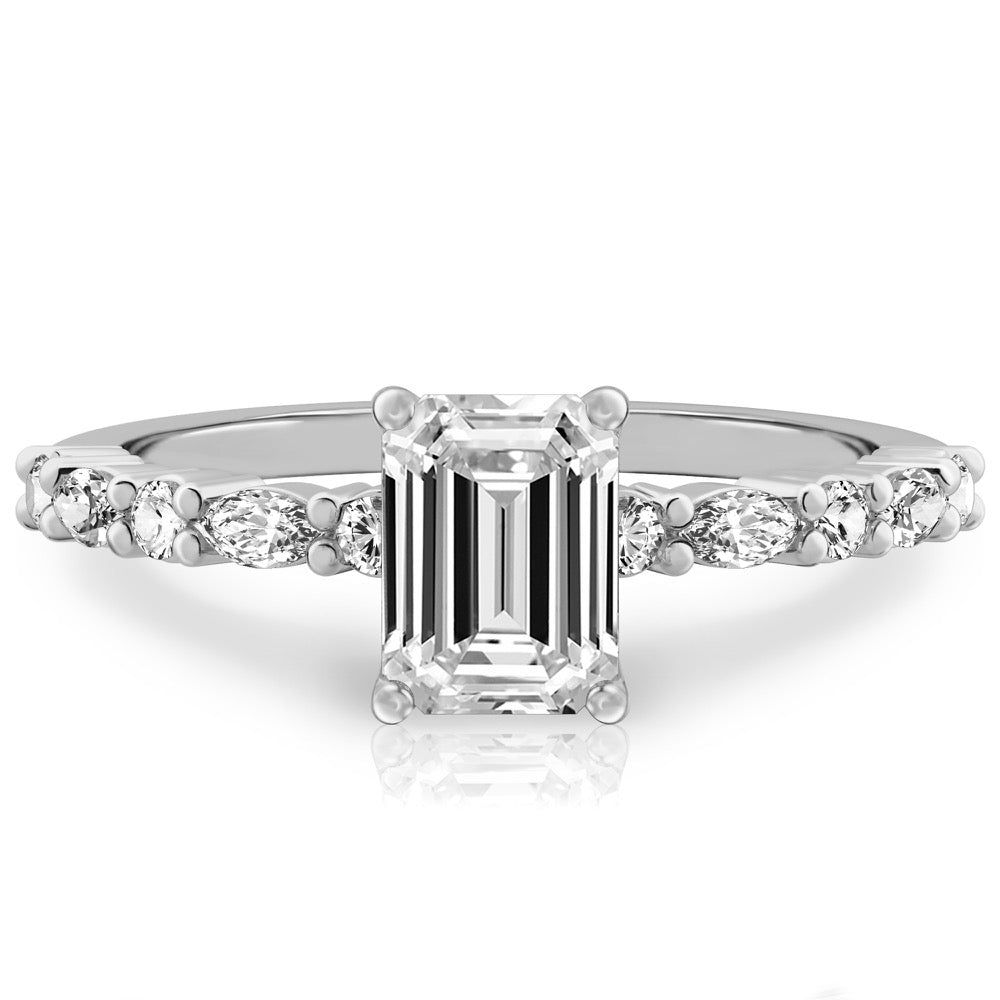Lynn Marquise and Round Diamond Ring