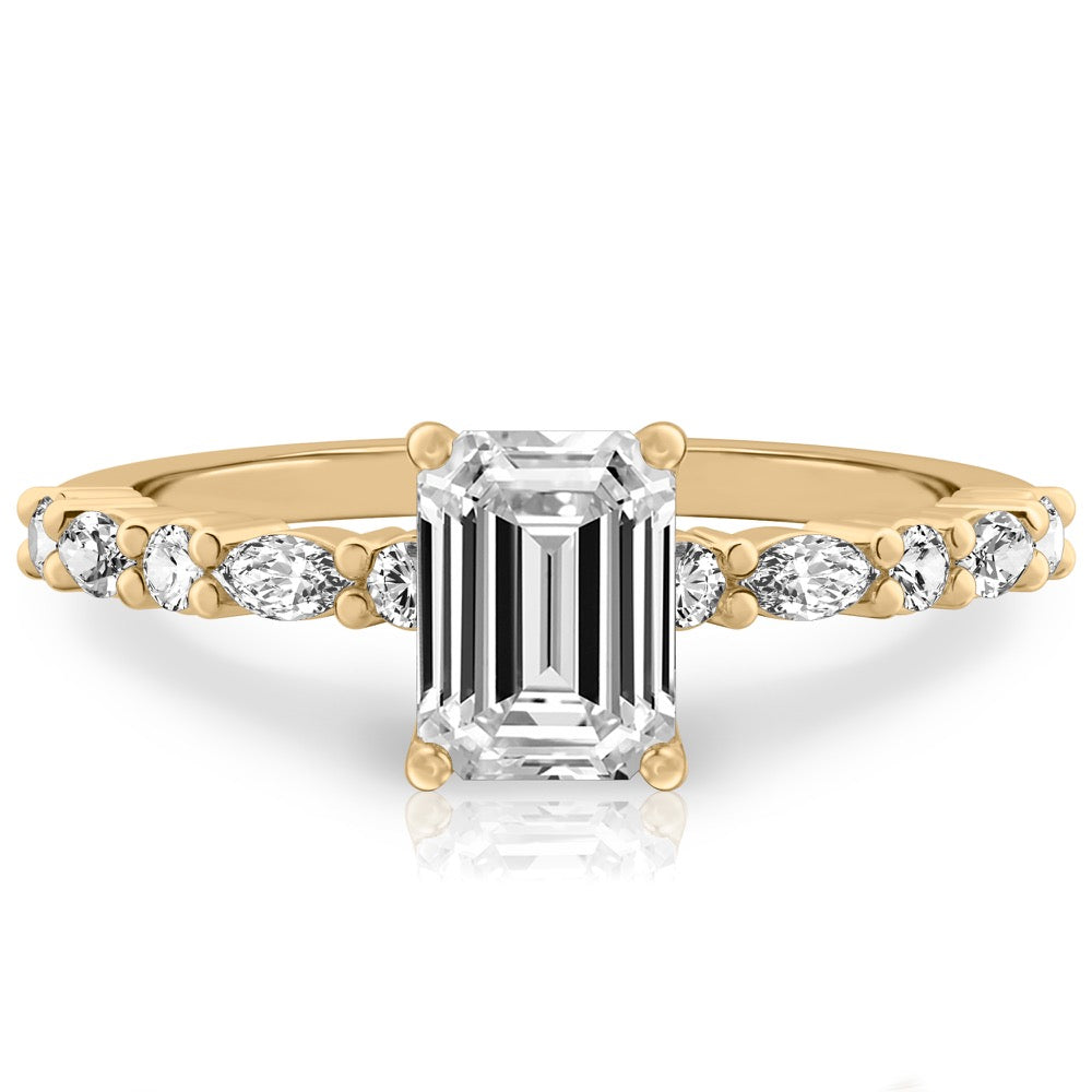 Lynn Marquise and Round Diamond Ring