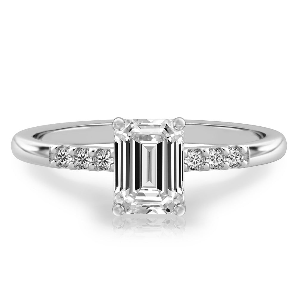 Audrey Six Diamond Pave Engagement Ring