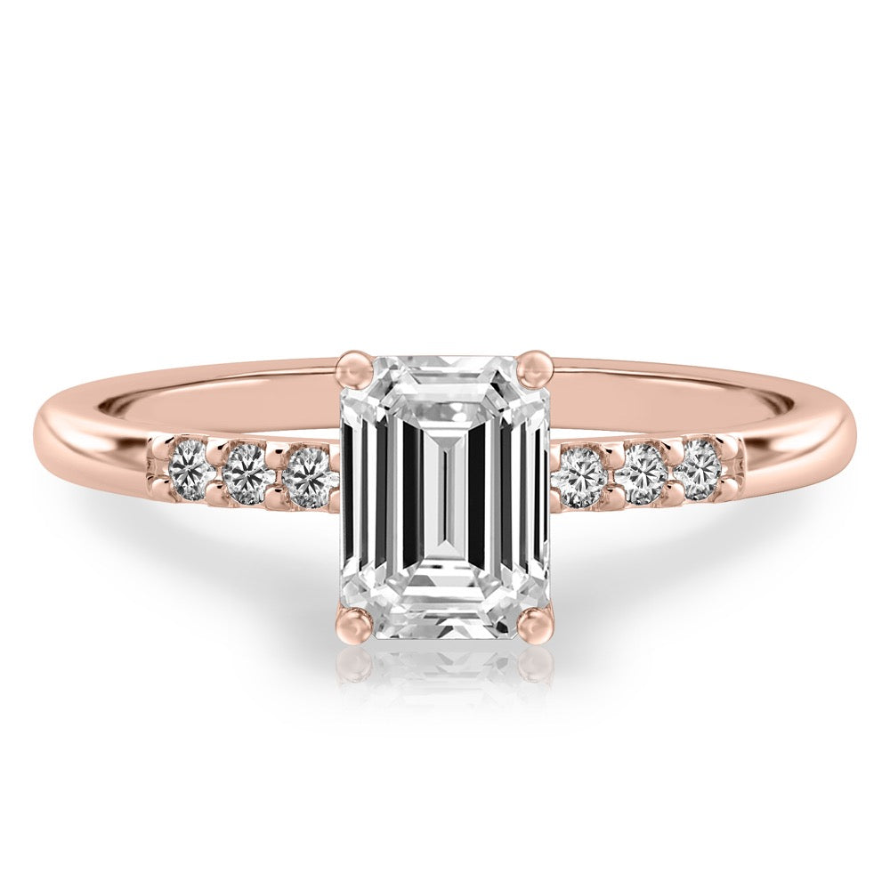 Audrey Six Diamond Pave Engagement Ring