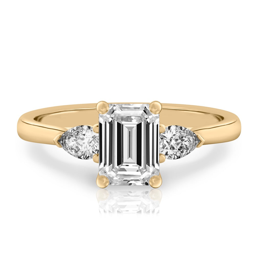Maya Pear Side Stone Engagement Ring