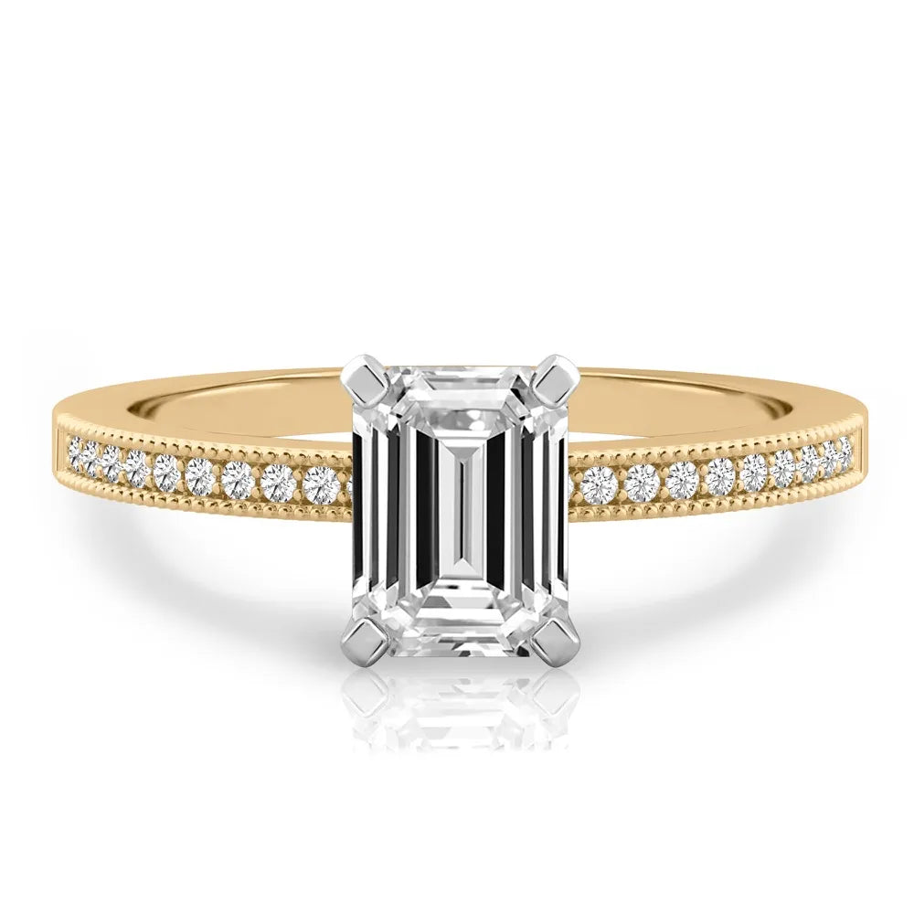 Lalana Petite Milgrain Engagement Ring