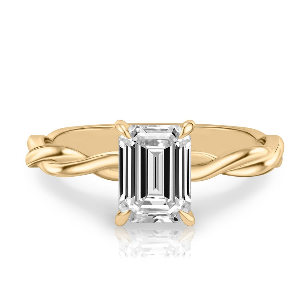Kyra Twisted Engagement Ring with Hidden Halo