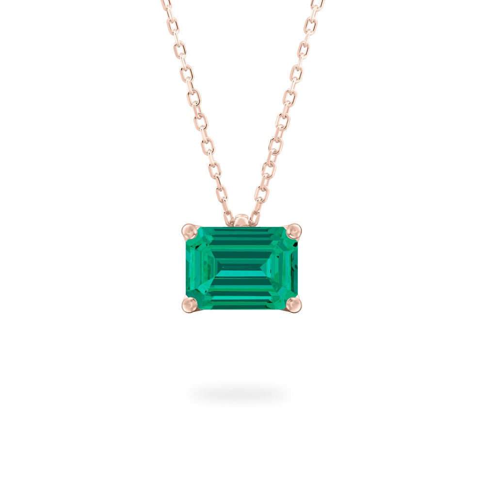 Emerald Ripple Necklace Emerald Solitaire Necklace