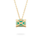 Emerald Ripple Necklace Emerald Solitaire Necklace