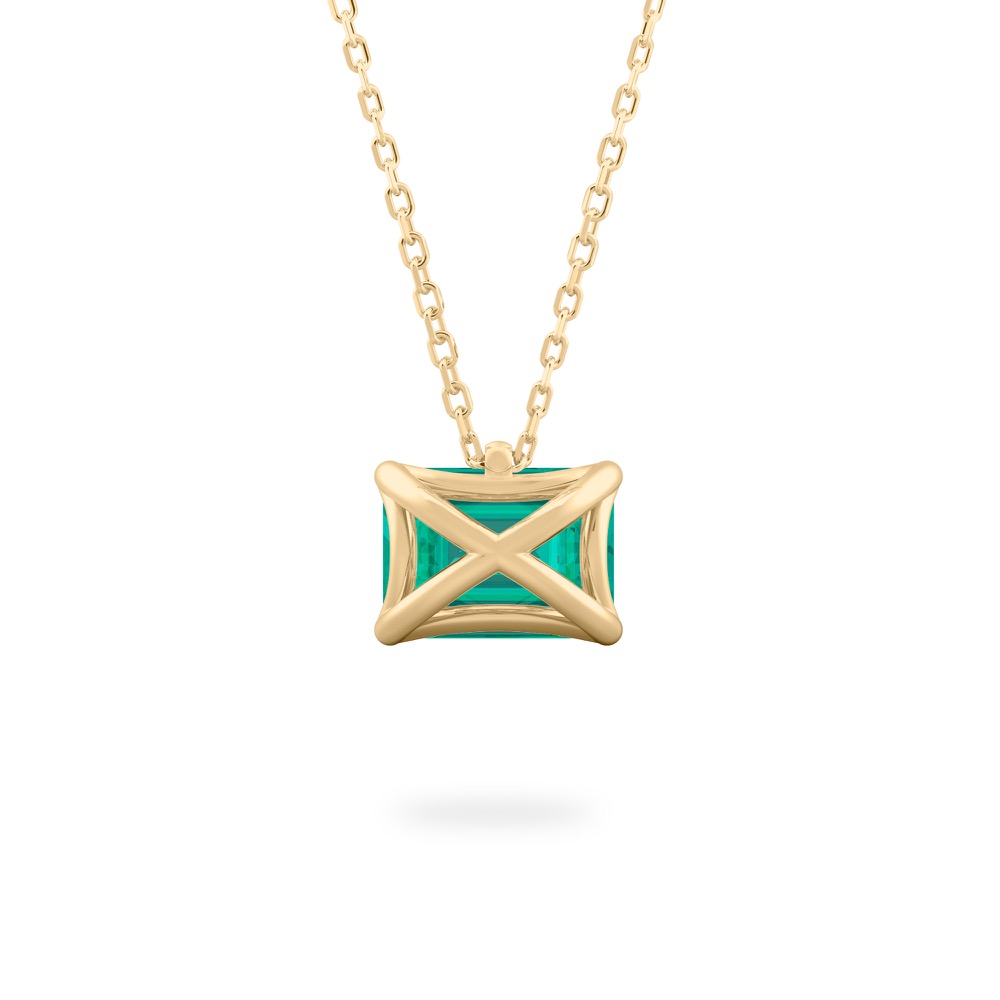 Emerald Ripple Necklace Emerald Solitaire Necklace