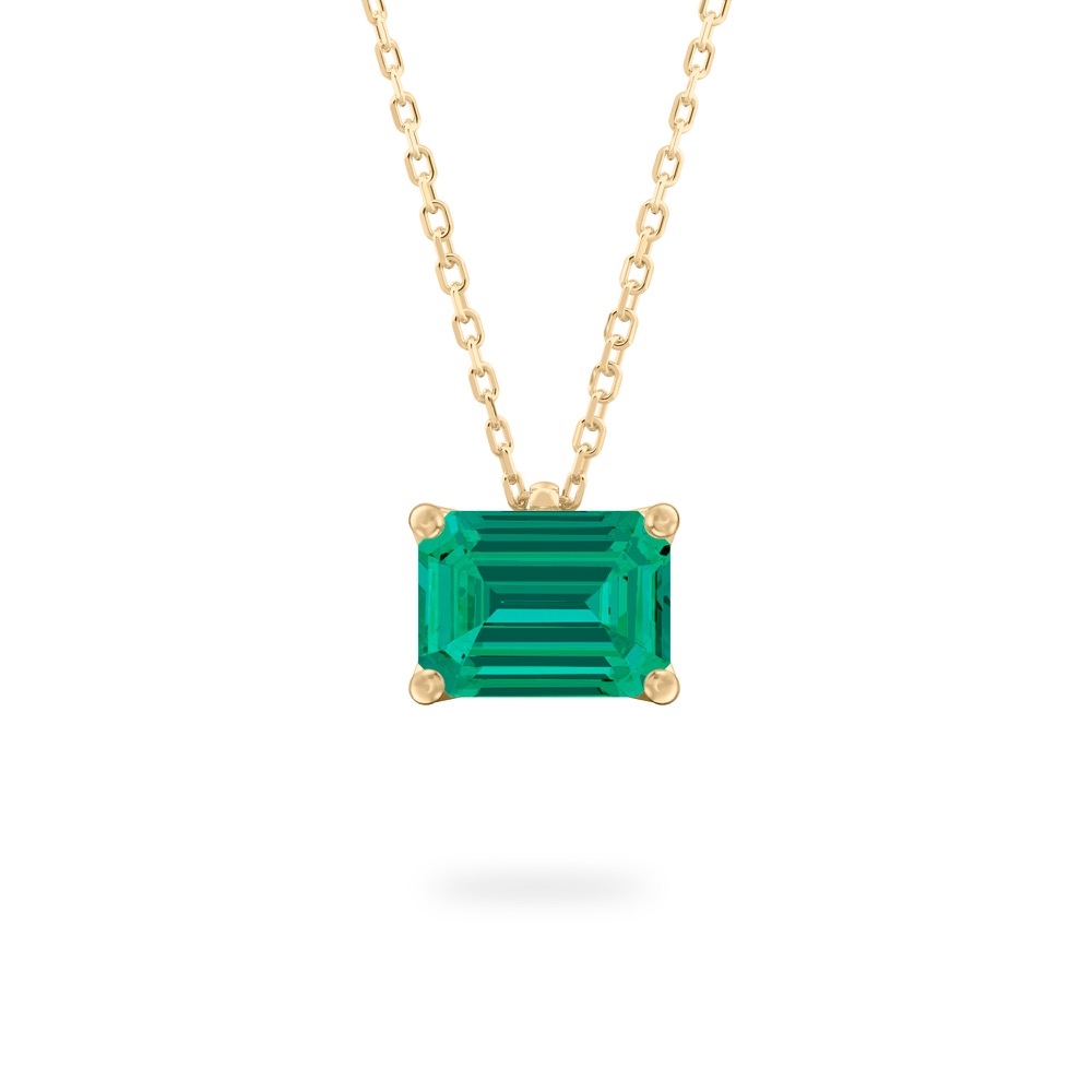 Emerald Ripple Necklace Emerald Solitaire Necklace