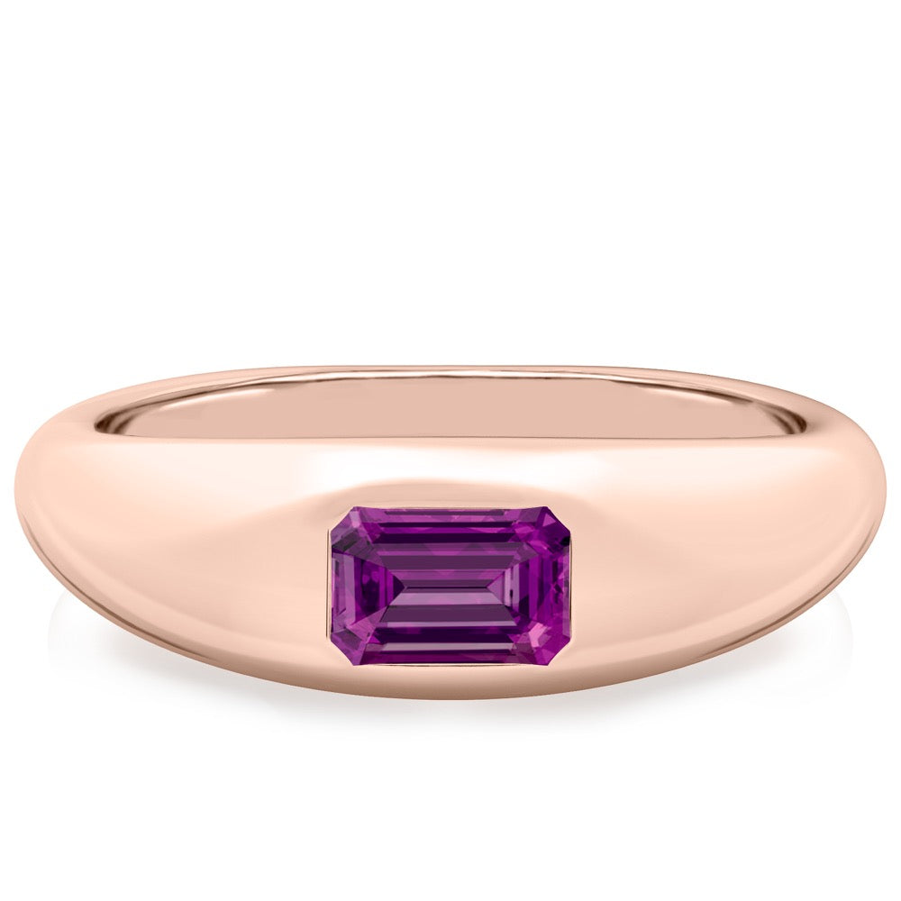 Purple Sapphire Dome Ring