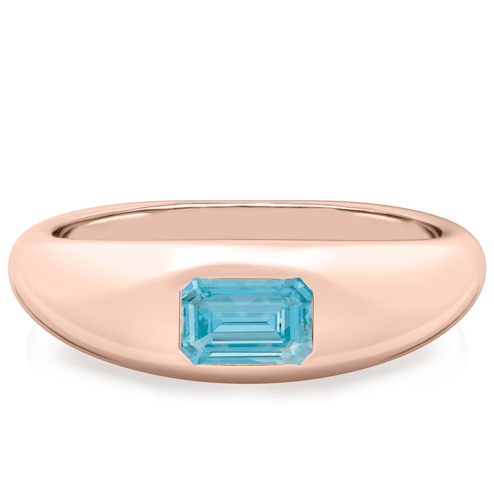 Aqua Blue Spinel Dome Ring